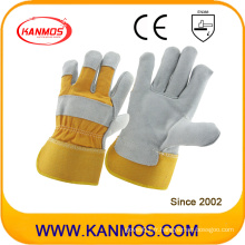 Jaune Full Palm Sécurité industrielle Cowhide Split Leather Work Gloves (110091)